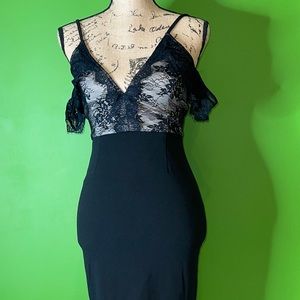 Missguided Black Lace Sexy Back Clasp (closure) Dress